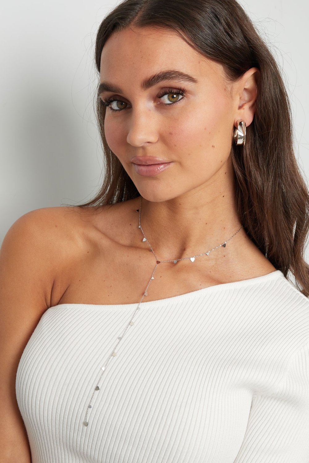 Necklace coins with center piece - Silver Color color h5Picture4